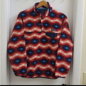 Rare Aztec Patagonia synchilla fleece pullover size women's small